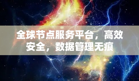 全球节点服务平台，高效安全，数据管理无痕