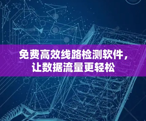 免费高效线路检测软件,让数据流量更轻松 免费高效线路检测软件,让数据流量更轻松