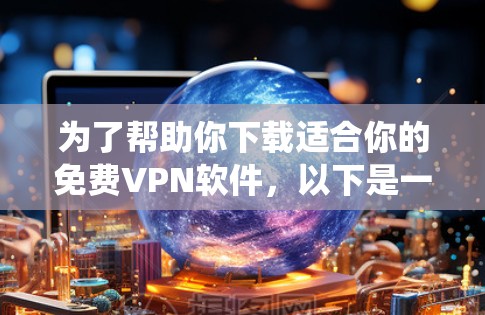 为了帮助你下载适合你的免费VPN软件,以下是一个系统化的指南,涵盖从选择软件到下载和使用的关键步骤 为了帮助你下载适合你的免费VPN软件,以下是一个系统化的指南,涵盖从选择软件到下载和使用的关键步骤
